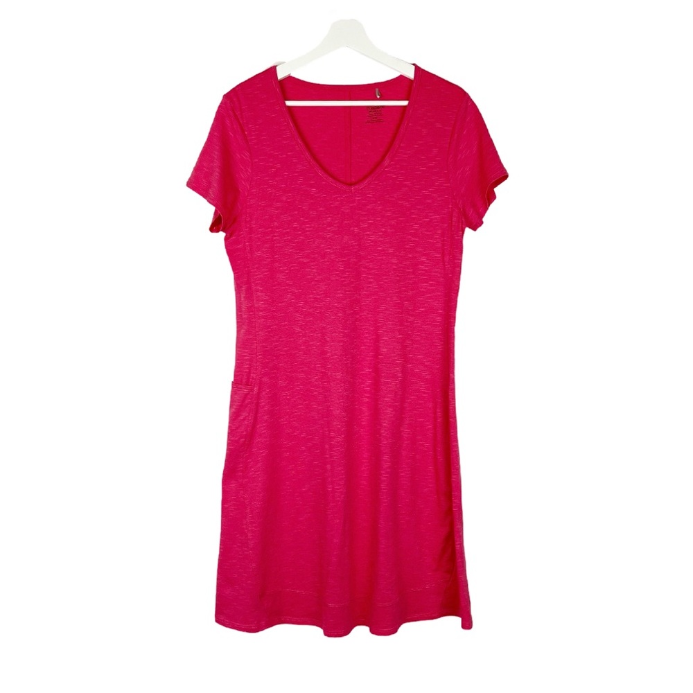Toad&Co Marley Pocket Dress Short Sleeve Size Medium Pink Organic Cotton Summer